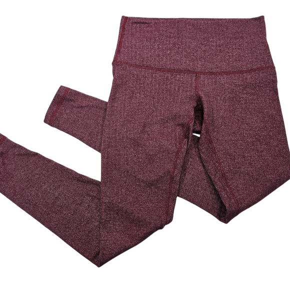 lululemon athletica Pants - Women's 8 Lululemon Wunder Under Pant Hi-Rise Chevron Knit Leggings Burgundy